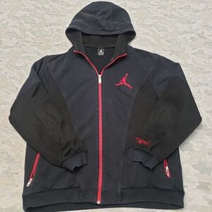 Air Jordan Jacket Mens XL Black Full Zip Hooded Jumpman